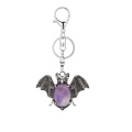 Amethyst 13X18mm Cabs Antique Silver Alloy Antique Silver Alloy Bat Pendant Keychain