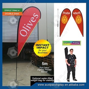 Teardrop Flag 5m with cross base