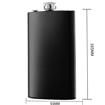 โลโก้สแตนเลสสตีลขวดสะโพก, 7oz, Matte Black