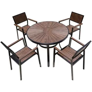 High-Quality Outdoor Wooden Dining Table and Chair Set