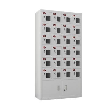 Modern Metal Multi-Door Phone Charging Station with Steel Lockers for Office, School, Gym, and Supermarket