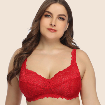 RTS transparent lace lingerie D cup minimizer 38DD wireless bra
