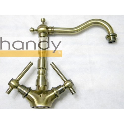 Two Handles Antique Brass Kitchen Faucet