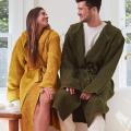 Hotel Spa Bathrobe Luxury Organic Cotton Hotel Spa Hooded Waffle Bathrobe Supplier