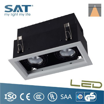2*7w adjustable grille led downlight Made by 0.6mm cold-rolled sheet