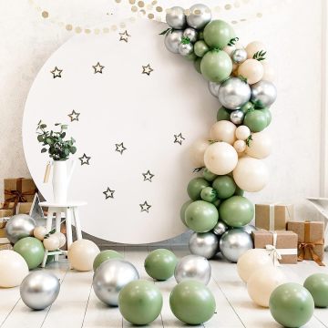 129pcs Sage Green Balloons Party Balloon Kit: Perfect for Birthday and Wedding Decorations in Various Sizes