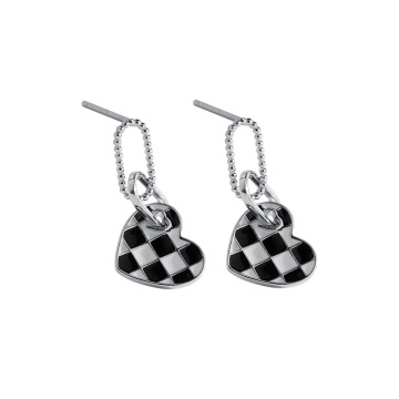Checkerboard Women Valentines Earrings Love Earrings