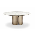 Reka bentuk moden Golden Metal Stone Marble Dining Tables