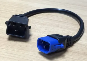 Custom Length IEC C14 to C20 Male to Male Locking Plug AC Power Cord