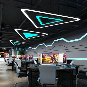 LED Triangle Linear Lights 110V-230V Metal Office Hexagonal Chandelier Pendant Lamp