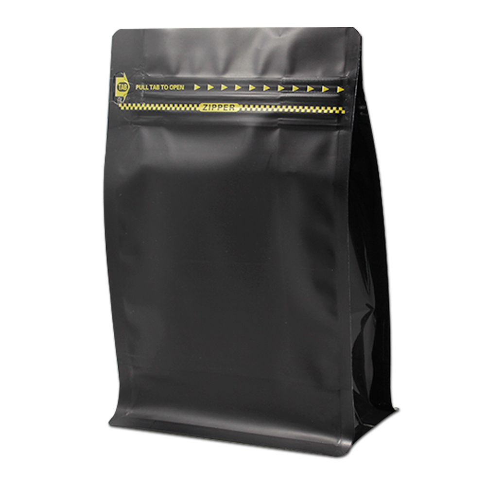 Matte Black Coffee Bags With Zipper