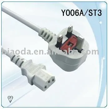 BS Plug UL power cord England power cord Y006A/ST3