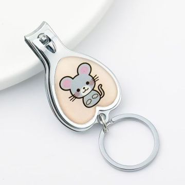 Keychain mở chai kim loại tròn với UV logo laser và in hình quà lưu niệm in ấn với kẹp móng tay &amp; in UV