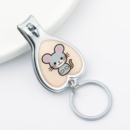 round Metal Bottle Opener Keychain with Laser Logo UV and Offset Printing Souvenir with Nail Clipper & UV Printing