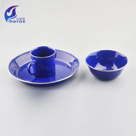 Dining Essentials Including Dinner Plates Salad Plates Metal Bowls Enamel Drinkware and Dinnerware Sets