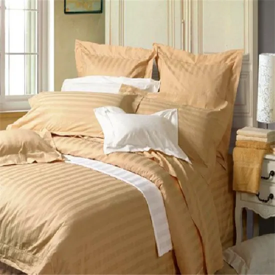 Hotel bedding set solid or white color 100% cotton stripe fabric