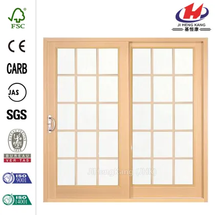 Composite Woodgrain Interior Sliding Patio Door