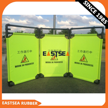 Portable Folding Fabric Warning Temporary Barricades" could be condensed to "Portable Folding Fabric Warning Barricades" for a more succinct title. However, for SEO purposes, you might consider:

"Portable Folding Warning Barricades - Temporary Fabric Bar