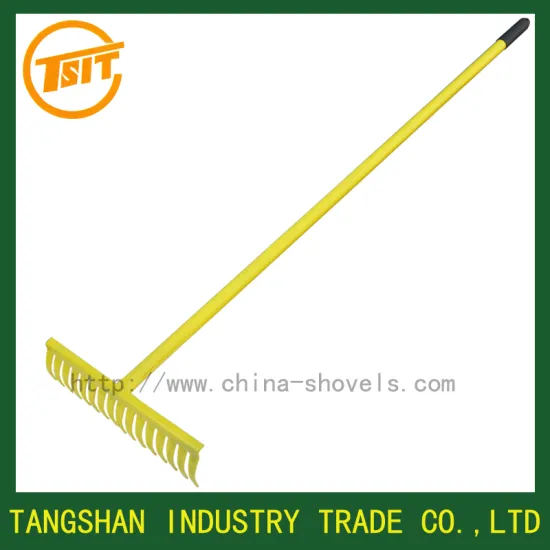 long steel handle garden leaf rake