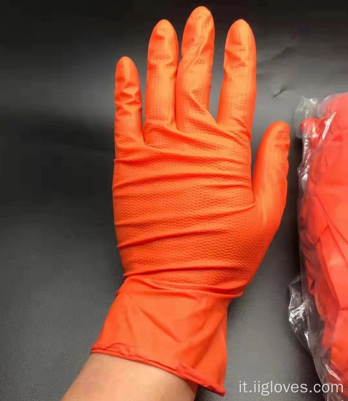 Glove Nitrile arancione Diamante arancione da 6mil Glove arancione