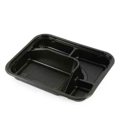 Premium Black Takeout Bento Box for Food Delivery