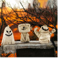 Pumpkin Head Ghost Halloween Scene Decoration