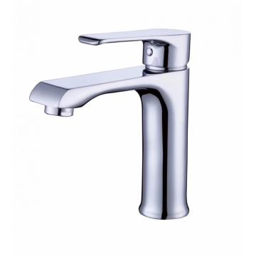 Polished single hole bathroom or outdoor cold water faucet