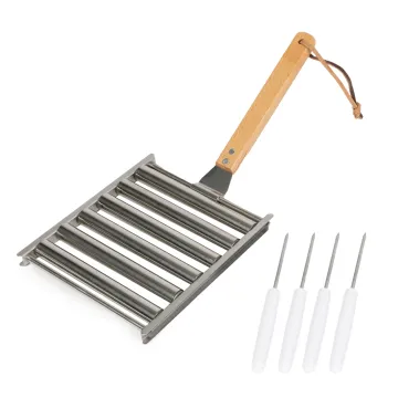 Camping Mini Portable Hot Dog Sausage Roller with Wood Handle for Grill: Your Perfect Cooking Companion on Outdoor Adventures