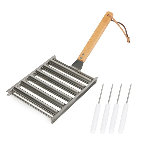 Camping Mini Portable Hot Dog Sausage Roller with Wood Handle for Grill: Your Perfect Cooking Companion on Outdoor Adventures