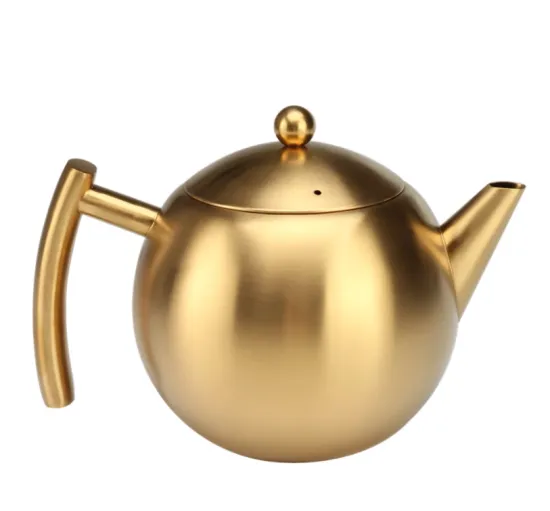 Stainless steel teapot with anti-scalding handle