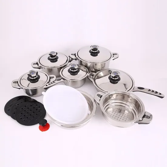 17PCS High Quality Cookware Food Grade Stainless Steel Pot Set