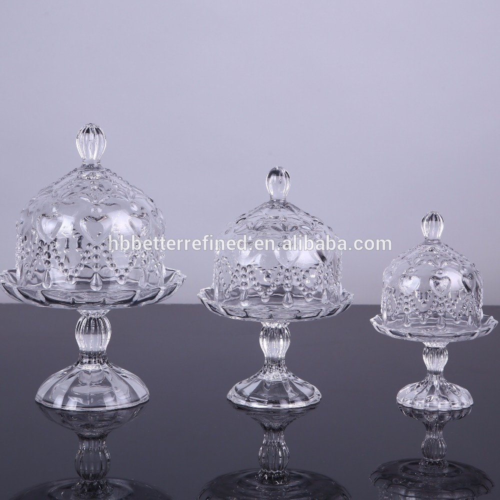 Wholesale Glass Cake Plate With Glass Dome