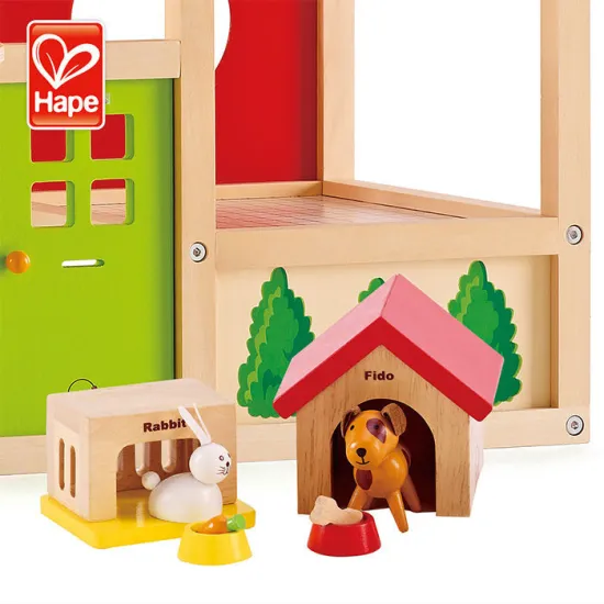Interactive children's play 3d wooden puzzle house