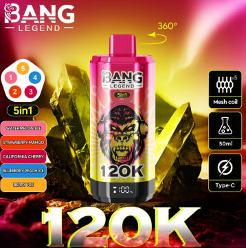 Bang Legend 120K Puffs 5 In 1 Flavors Disposable Vape – For Endless Flavor Choices & Extended Enjoyment