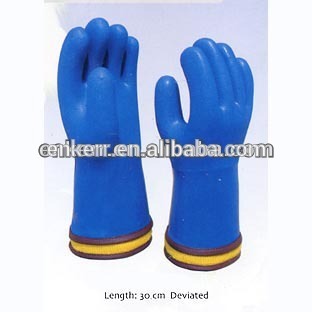 ENKERR PVC coated oil and cold resistance gloves,two layer keep warm gloves
