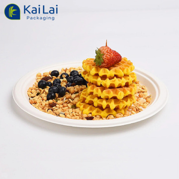Biodegradable Cane Leakproof Eco-Friendly Bagasse Dinner Plates