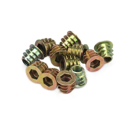 Flanged Hex Drive Double Thread Wood Insert Nut