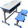 Height adjustable plastic seat school desk and chair