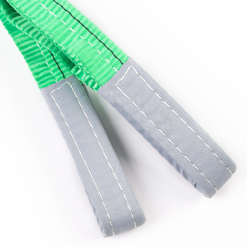 2 Ton 2M Or OEM Length 60MM Width Polyester Flat Woven 2T Webbing Lifting Sling Belt Green Color Safety Factor 8:1 7:1 6:1