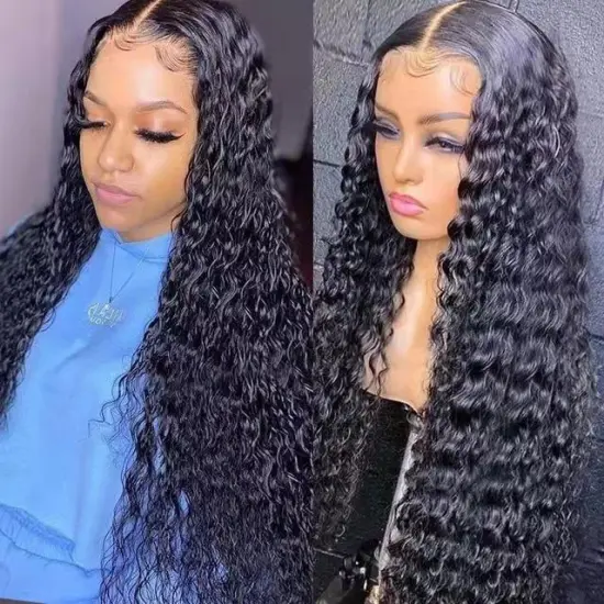 Wholesale Transparent HD Lace Front Wig Human Hair 16-30 Inch Water Wave 100% Virgin Brazilian Human Hair With Baby Hair