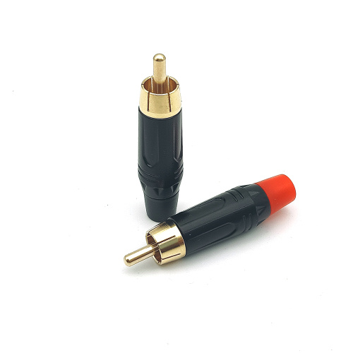 Gold-plated Male RCA Audio Speaker Plugs Cable Connector