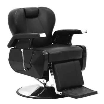 Automatic Hydraulic Black and White Barber Chair with Heavy Duty Haircut Reclining Equipment Suppliers