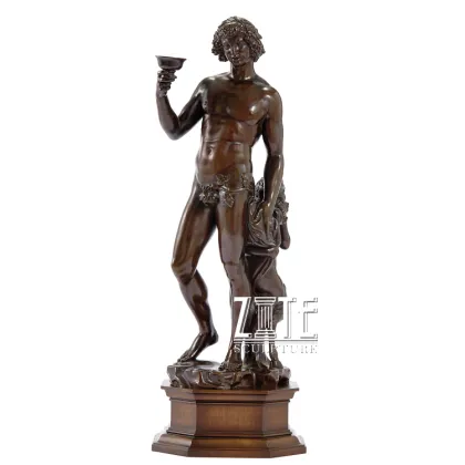 Metal craft life size bronze bacchus sculpture