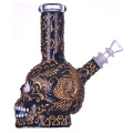 Drasso a mano Skeleton Glasser Bong Bong, simpatico bong di Halloween, tubo d'acqua di vetro borosilicato, caveo di vetro, artigianato fatto a mano