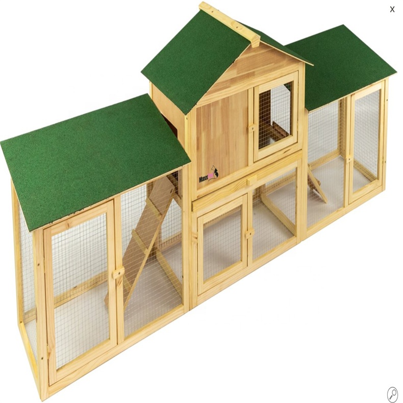 Gran madera conejo hutch hen house pollo gallinero