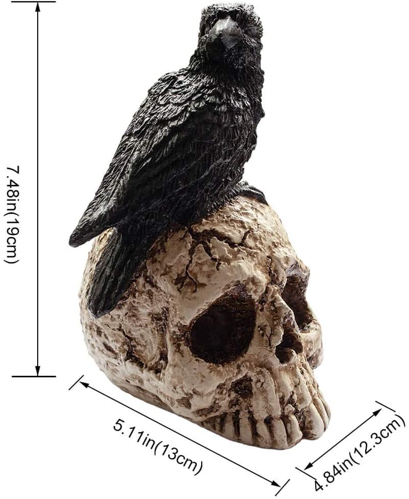 두개골 할로윈 홈 장식에 까마귀