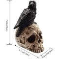 Raven sur Skull Halloween Home Decor