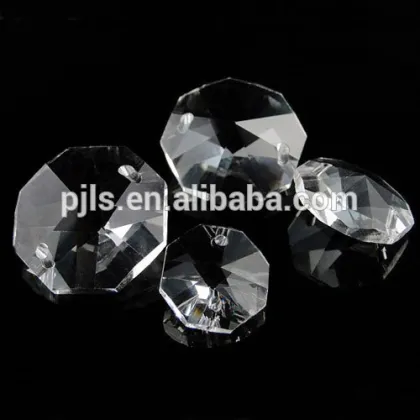 crystal octagonal beads, clear glass octagonal beads