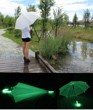Creative White Gift Umbrella Luminous No Need Power, Flash Light Night Umbrella
