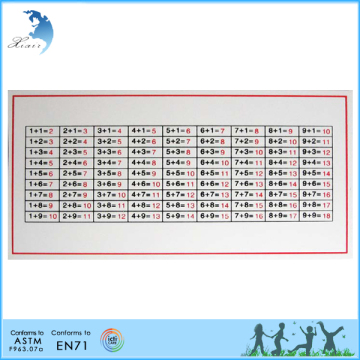 2016 Educational wooden toy montessori mathematics chart in China